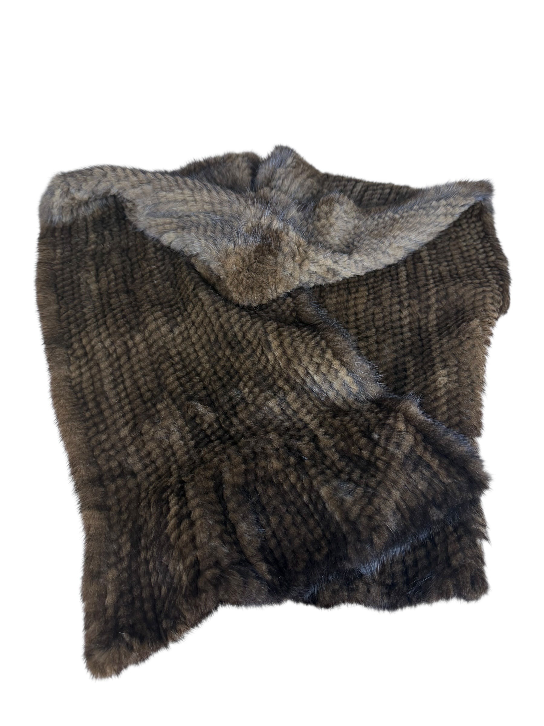 Invernale Vintage Brown Fur Shawl