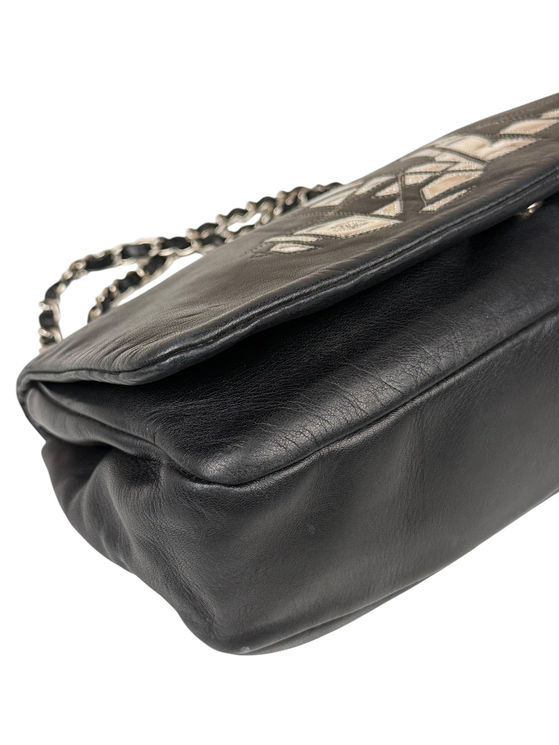 Chanel Black Leather CC Mirrored Mosaic Flap Bag 2008
