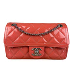 Chanel Pink Patent Quilted Small Coco Shine Flap Bag 2014