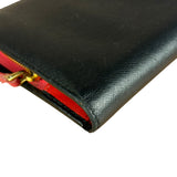 Prada Saffiano Leather Snap Long Wallet Black