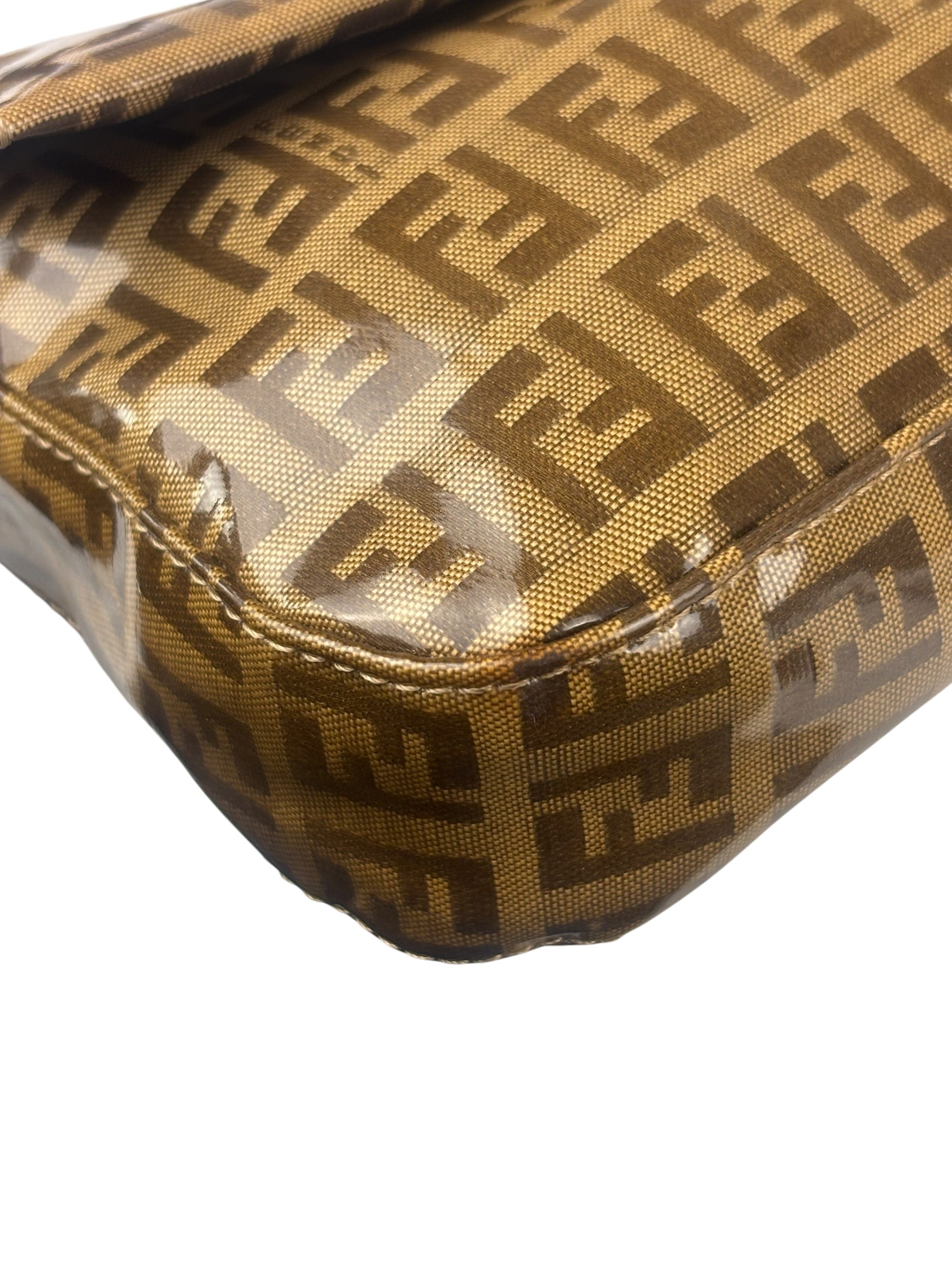 Fendi FF PVC Coated Sequin Buckle Baguette
