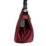 Gucci Burgundy Satin Bamboo Top Handle Bag