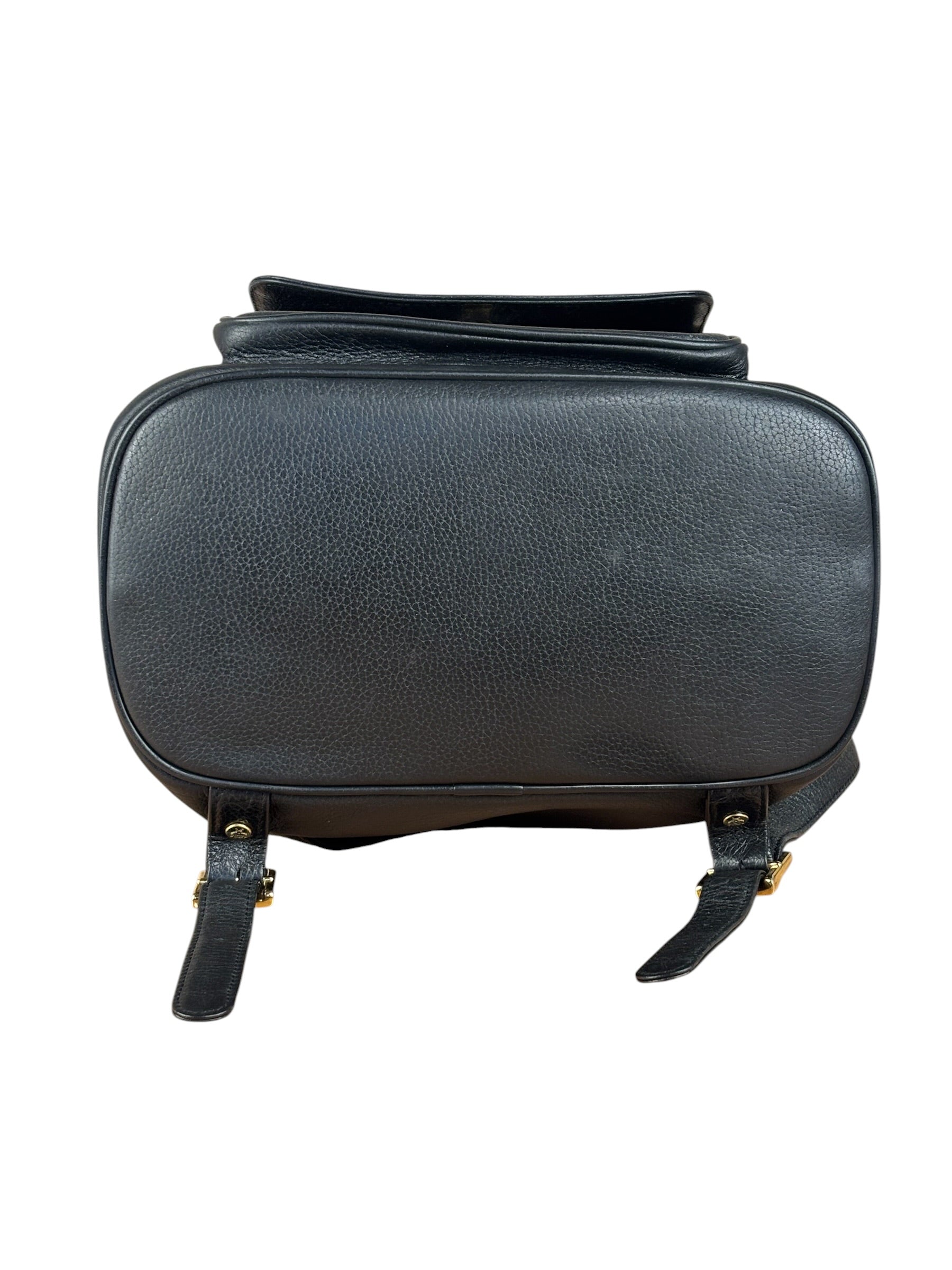 MCM Vintage Black Leather Studded Drawing Backpack