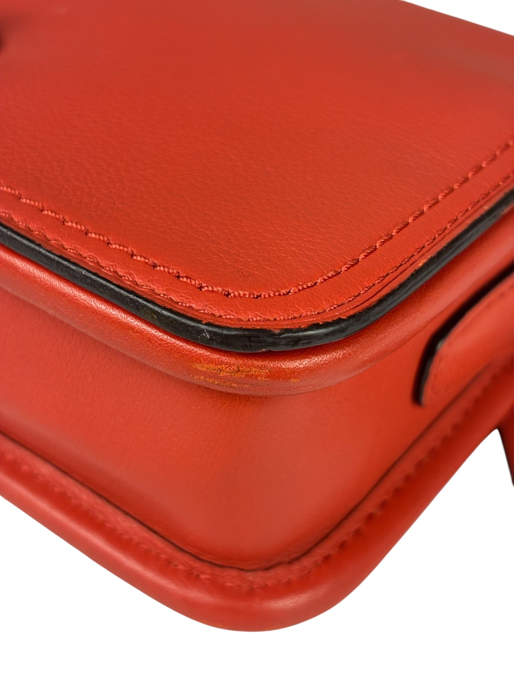 Coach Coral Red Leather Legacy Penny Shoulder Bag