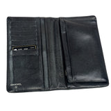 Chanel Black Caviar Chocolate Bar Bi-Fold Long Wallet 2005