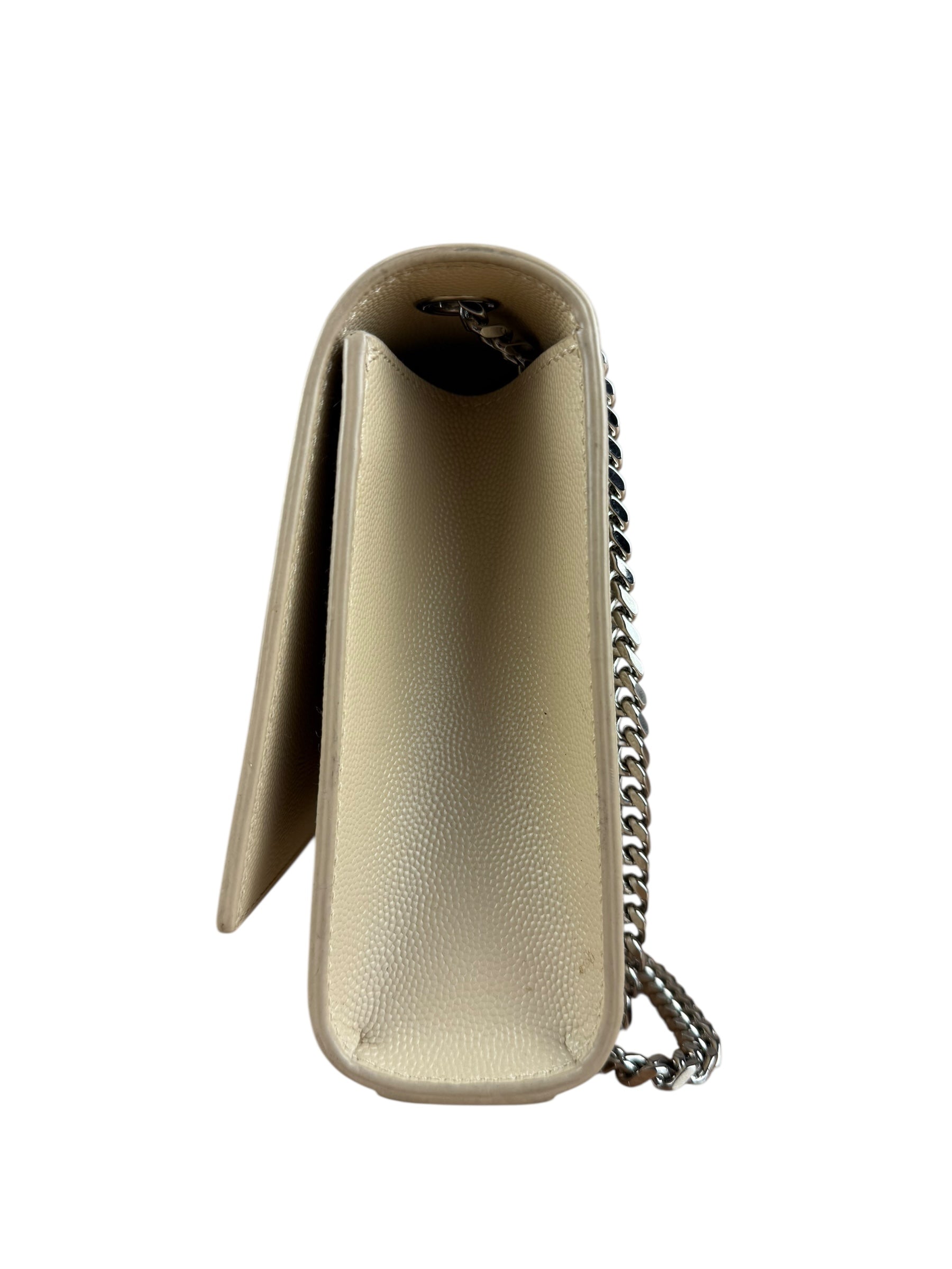 Saint Laurent Kate Grain De Poudre Chain Bag Beige