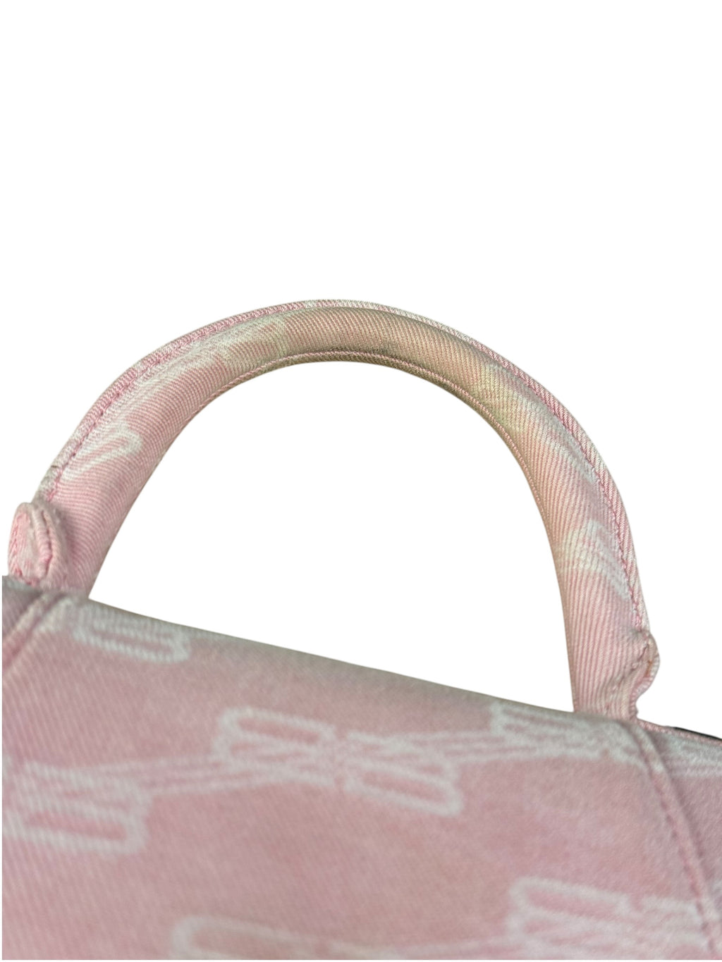 Balenciaga Pink Denim Small Hourglass 2Way Handbag