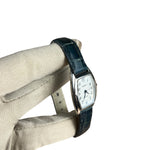 Seiko Quartz Rounded Rectangular Dial Navy Croc Strap