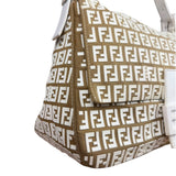 Fendi Vintage Beige Canvas Rubber FF Print Mamma Baguette