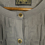 Fendi FF Grey Button Up Short Sleeve