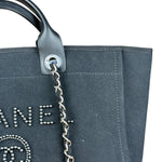 Chanel Black Canvas Pearl Deauville 2Way Tote 2019