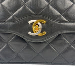 Chanel Black Leather Jumboo Double Flap Shoulder Bag