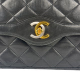 Chanel Black Leather Jumboo Double Flap Shoulder Bag