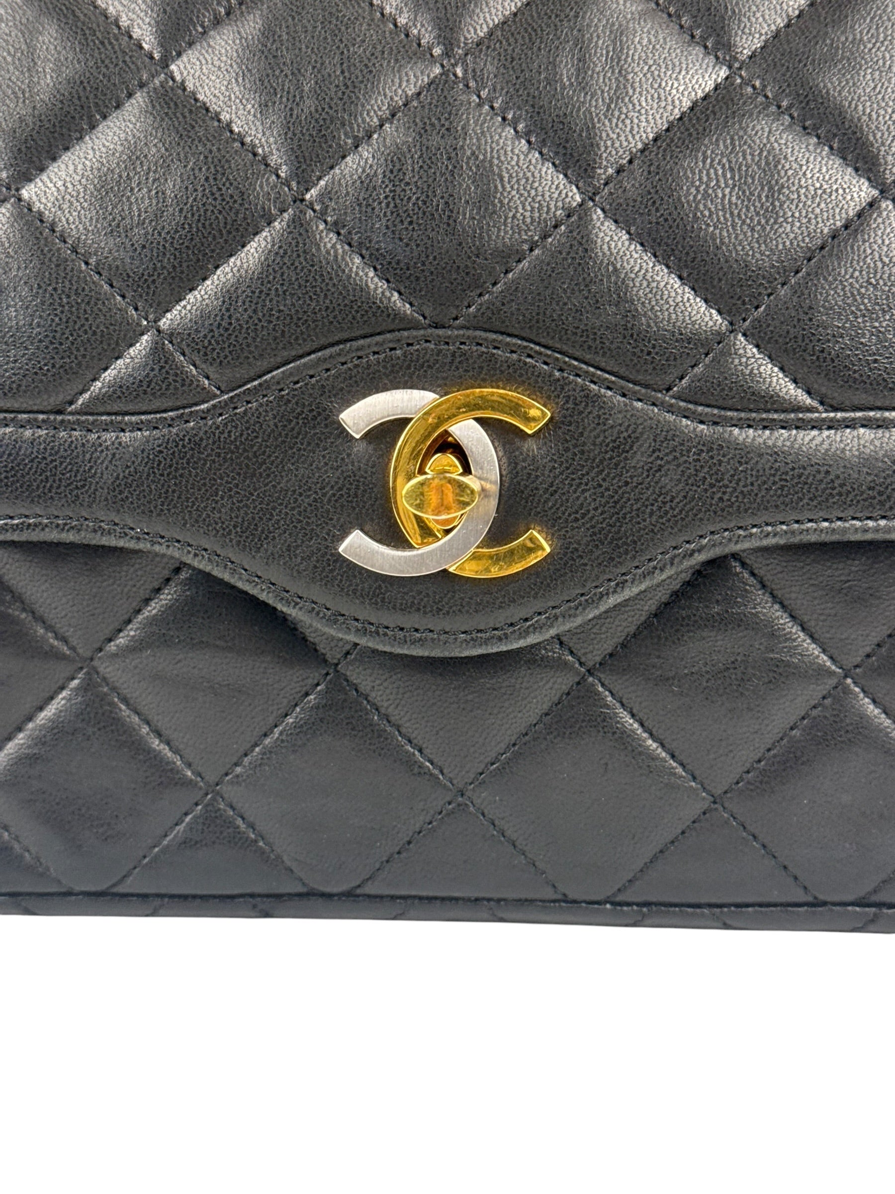 Chanel Black Leather Jumboo Double Flap Shoulder Bag