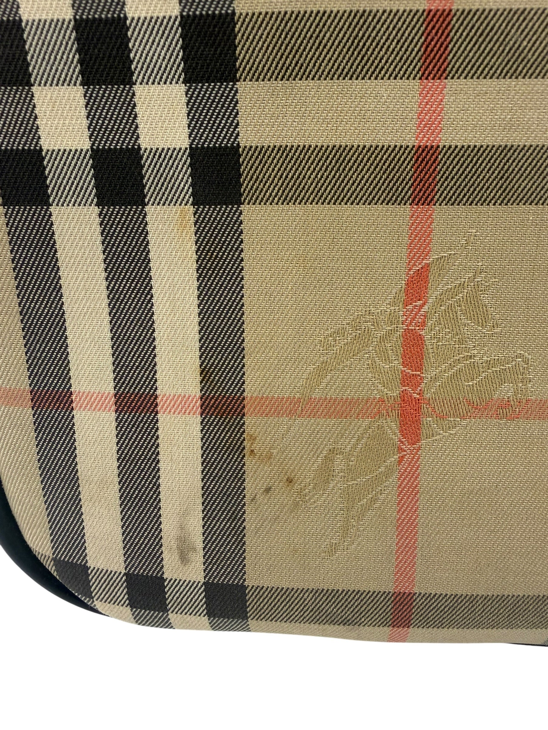 Burberry Vintage Haymarket House Small Boston Bag
