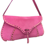 Celine Vintage Pink Suede Poulbot Shoulder Bag