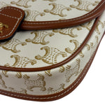 Celine White Leather Macadam Nano Triomphe Besace Shoulder Bag
