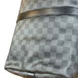 Louis Vuitton Canvas Damier Graphite Keepall Bandouliere Hand Bag