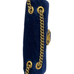 Gucci GG Blue Velvet Marmont Chain Shoulder Bag
