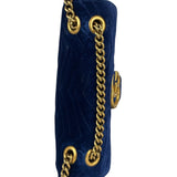 Gucci GG Blue Velvet Marmont Chain Shoulder Bag