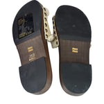 Miu Miu Suede Lining Dyed Sheep Fur Wooden Sandals