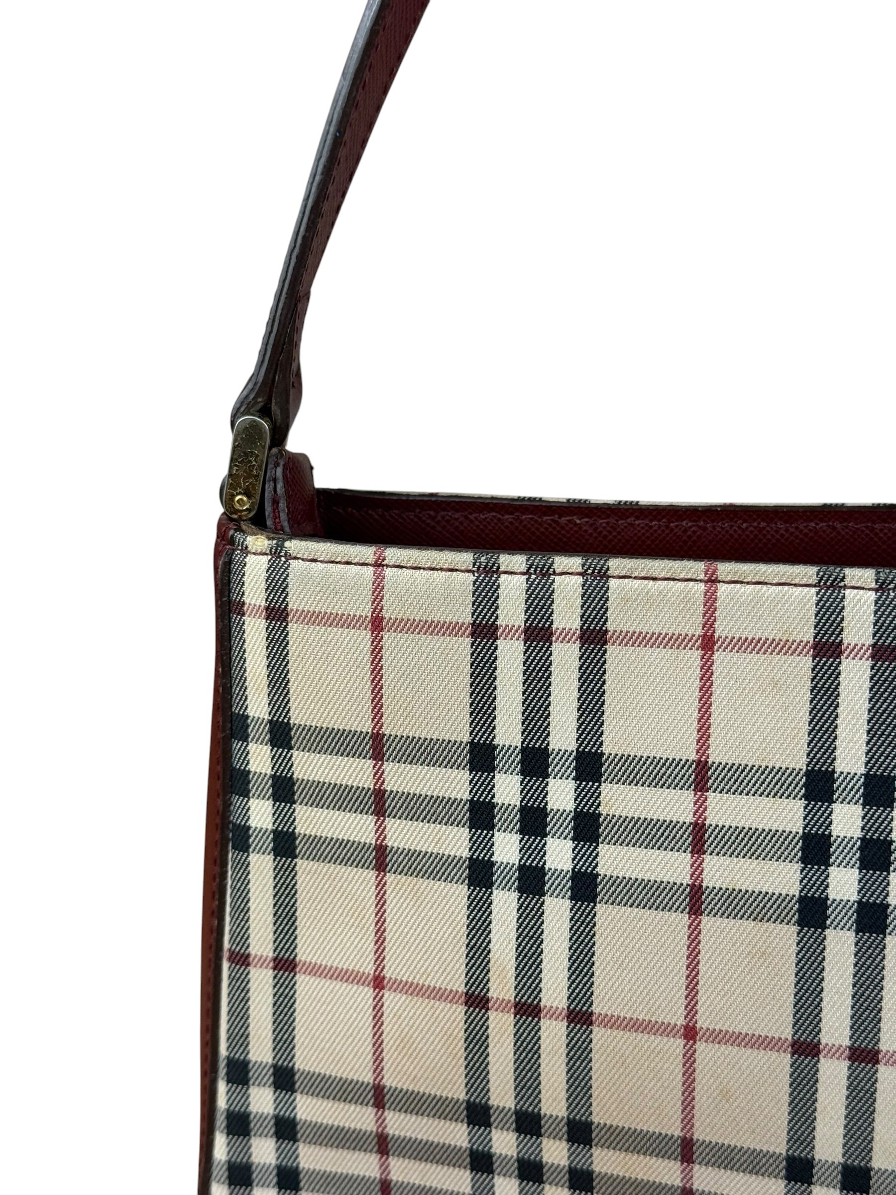 Burberry Vintage House Check Canvas/Leather Shoulder Bag