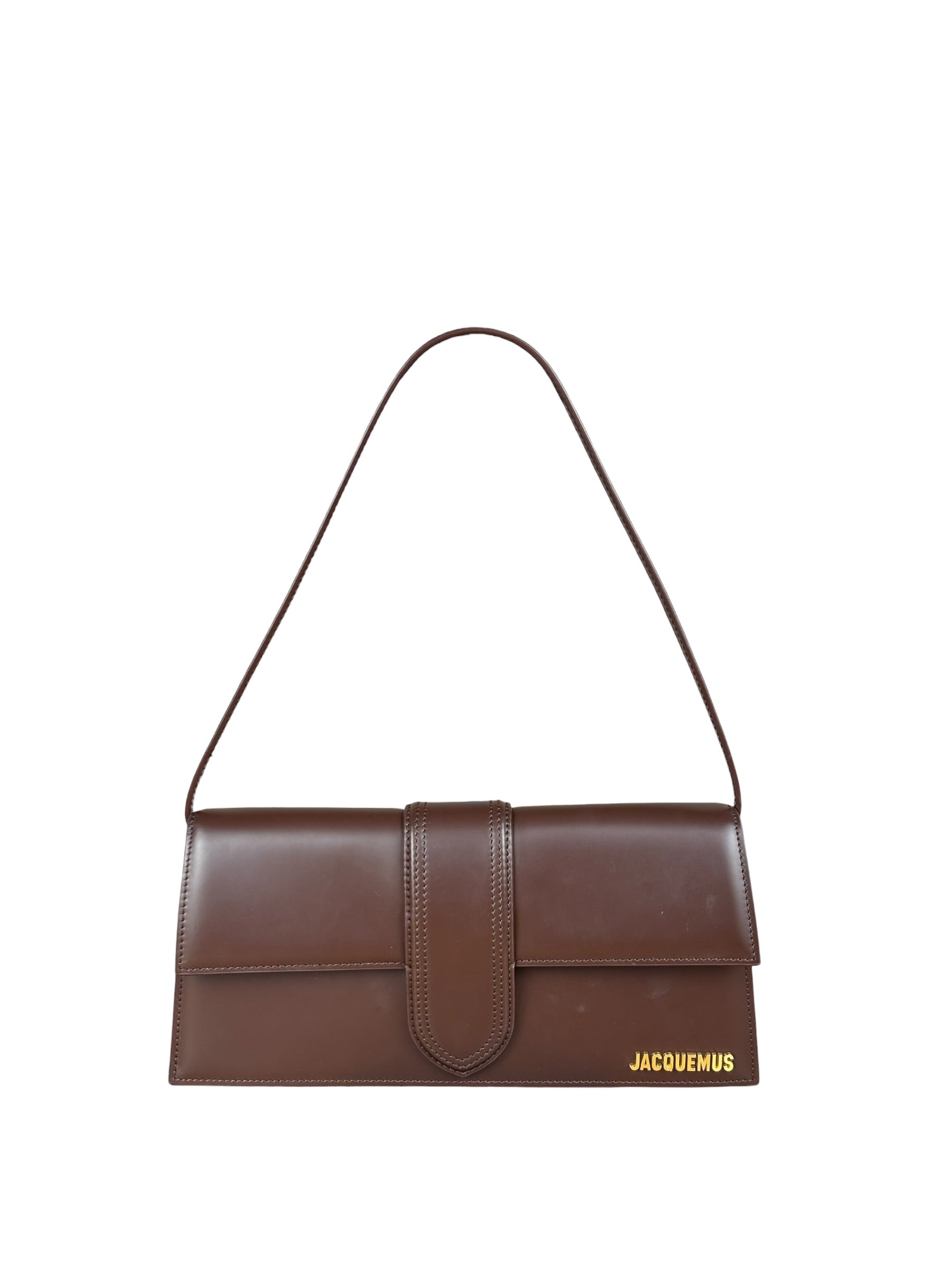 Jacquemus Dark Brown Leather Le Bambino Shoulder Bag