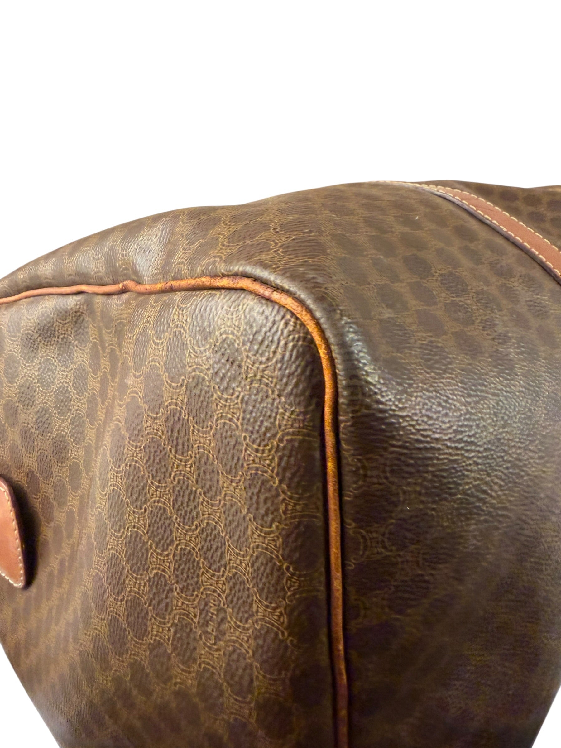 Celine Vintage Macadam Print Boston Bag