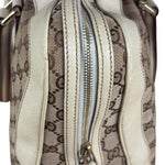 Gucci Leather Trim Monogram Canvas Web Stripe Tote Bag