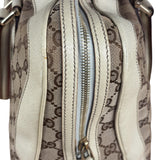 Gucci Leather Trim Monogram Canvas Web Stripe Tote Bag