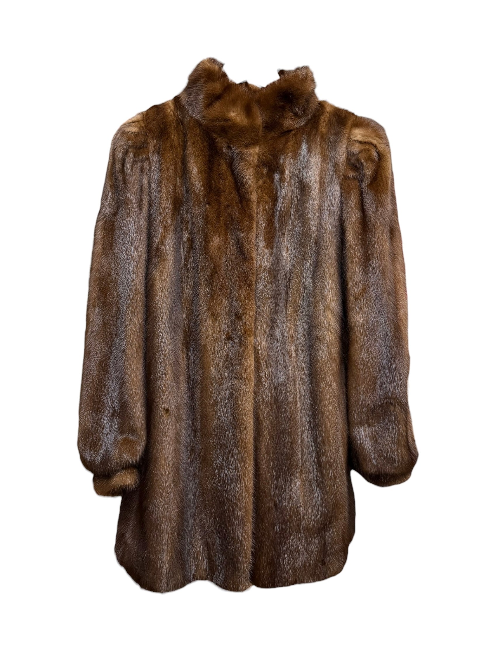 Vintage Kings Tailor Brown Mink Fur Mid Length Coat