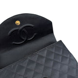 Chanel Black Quilted Satin Gripoix 1986
