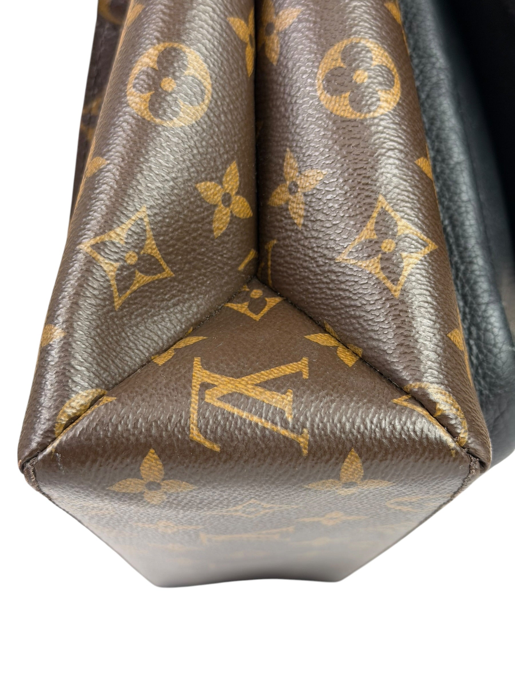 Louis Vuitton Black Leather/ Monogram Marignan 2Way Bag