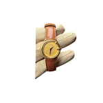 Gucci Champagne Round Dial Brown Strap
