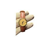 Gucci Champagne Round Dial Brown Strap