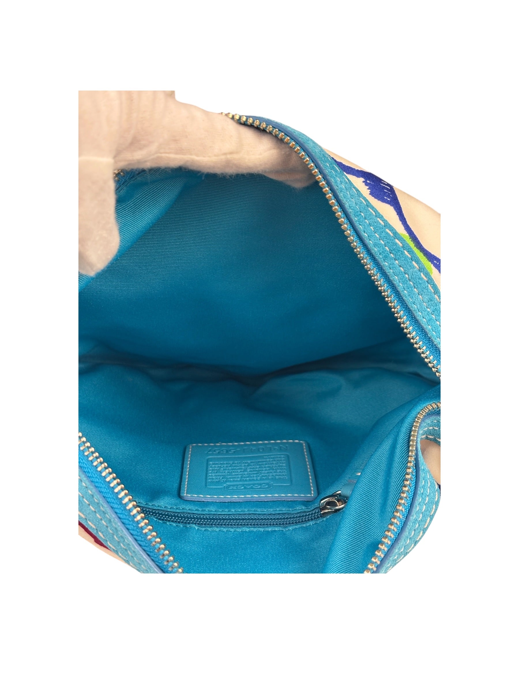 Coach Multicolor Leather Trim Scribble Hobo Bag
