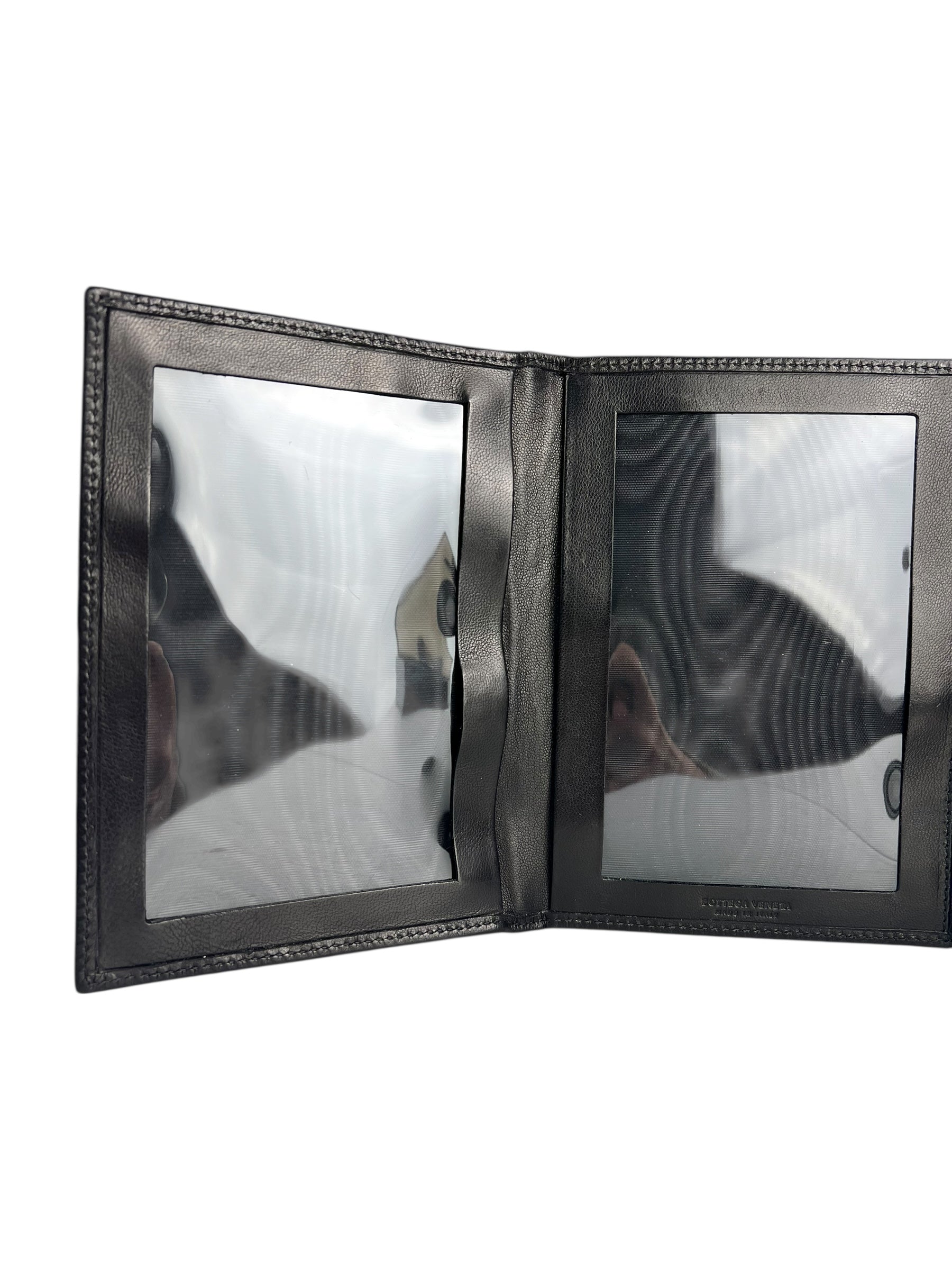 Bottega Veneta Intercciato Black Passport Holder