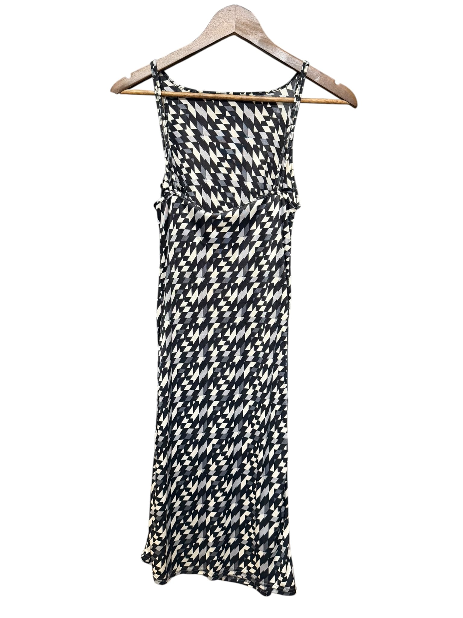 Fendi Black/White Geometric Patterned Sleeveless Tank Dress