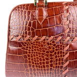 Yves Saint Laurent Vintage Croc-Embossed Leather Handbag
