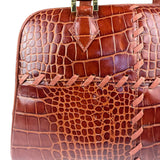Yves Saint Laurent Vintage Croc-Embossed Leather Handbag