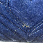 Gucci GG Blue Velvet Marmont Chain Shoulder Bag