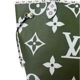 Louis Vuitton Olive Green/Beige Monogram Giant Neverfull MM