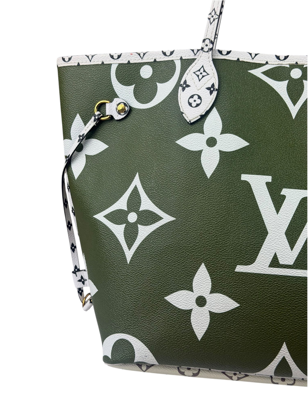 Louis Vuitton Olive Green/Beige Monogram Giant Neverfull MM