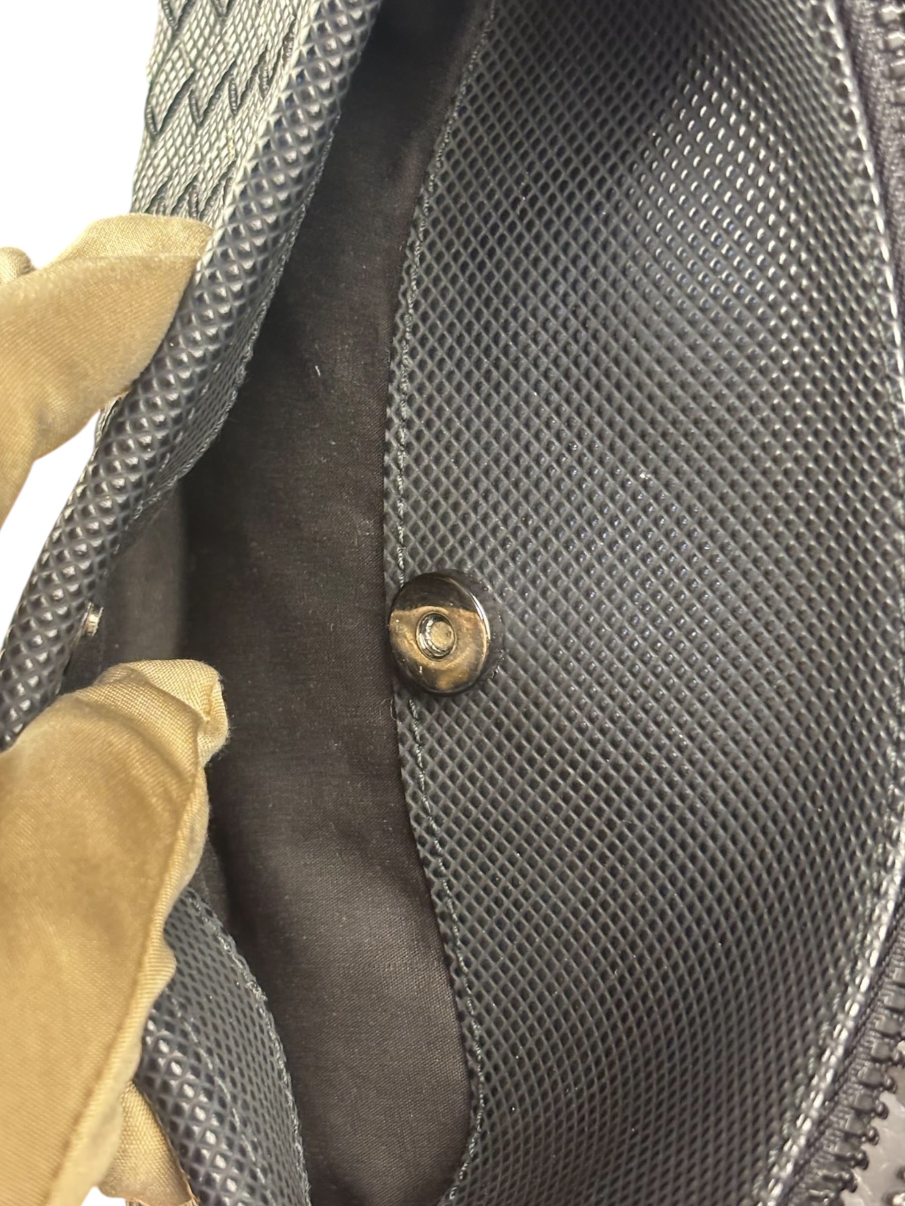 Bottega Veneta Black Coated Canvas PVC Shoulder Bag