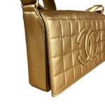 Chanel Gold Leather East West Shoulder Bag 2001