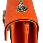 Gucci Orange Leather G Dollar Interlocking Small Shoulder Bag