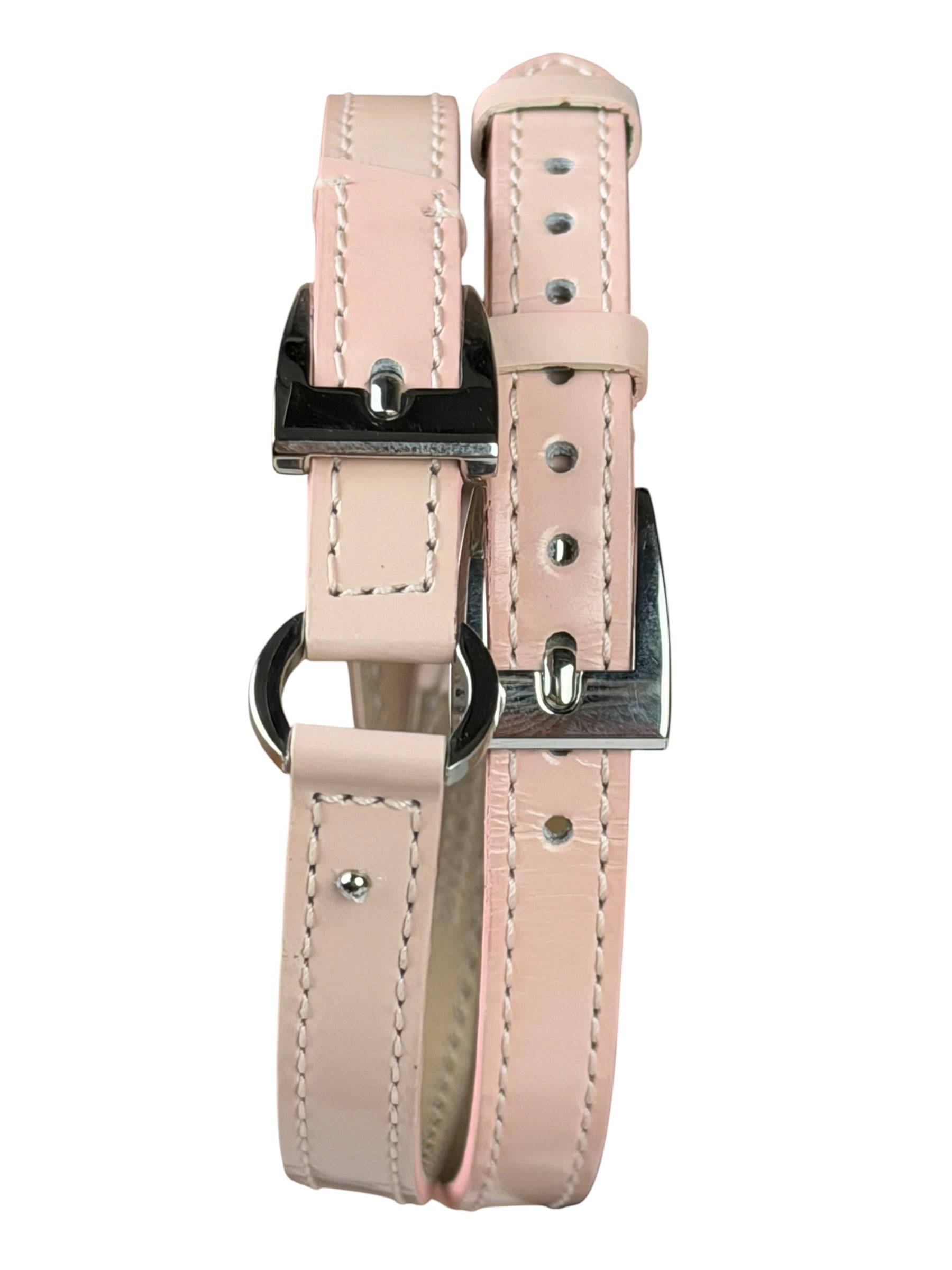 Dior D104 Pink Leather Double Strap Watch