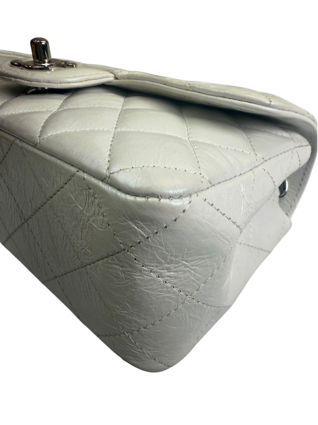 Chanel Metallic White Quilted Calfskin Small Flap Bag 2021