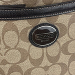 Coach Brown Leather Trim Signature Peyton File Crossbody