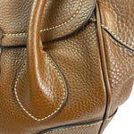 Prada Lizard Pushlock Flap Brown Vitello Daino Shoulder Bag